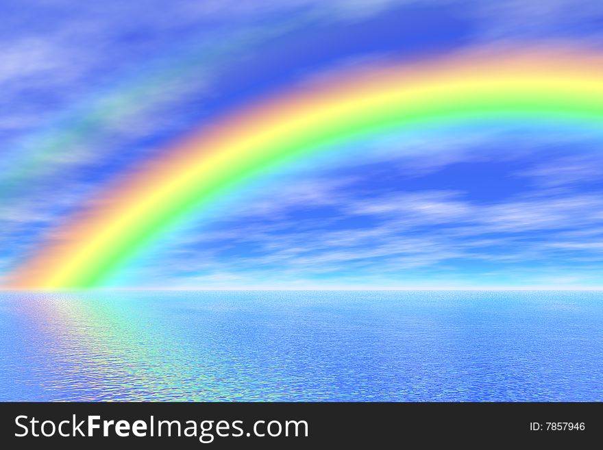 Rainbow in the sea