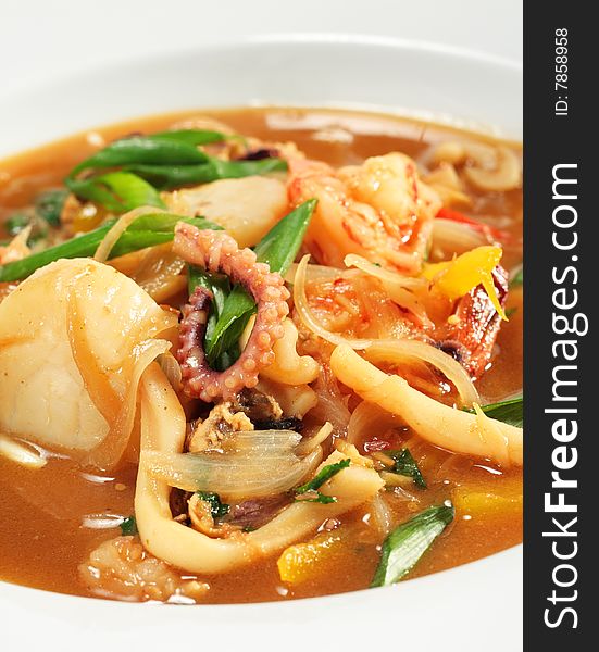 Spicy Thai Seafood Soup with Scallop