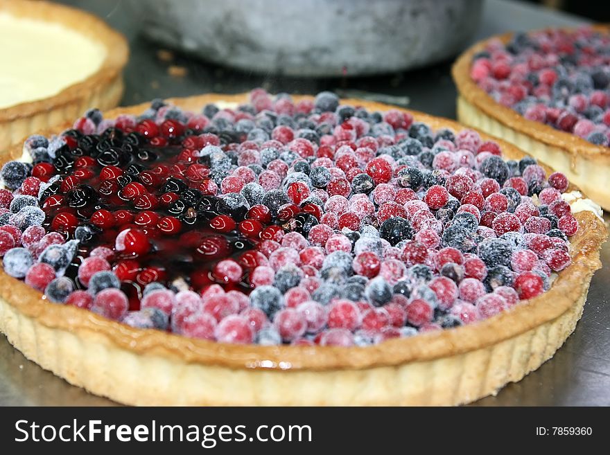 Sweet berry pie cooked by the confectioner. Sweet berry pie cooked by the confectioner