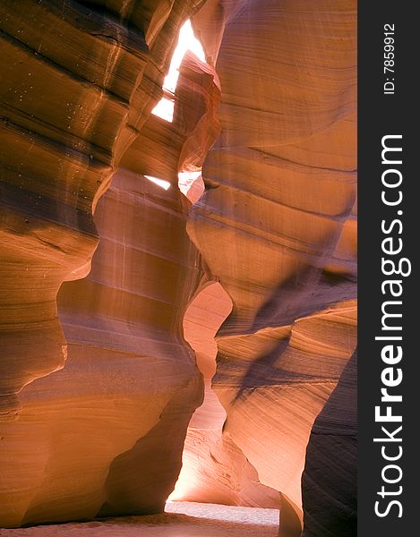 Antelope Cayon is a slot Canyon formed by flash floods. Antelope Cayon is a slot Canyon formed by flash floods