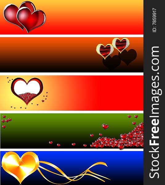 Love banners for valentine day