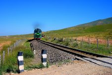 Qinghai-Tibet Railway From Qinghai Lake Pratas Stock Image Qinghai-Tibet Railway From Qinghai Lake Pratas Stock Image