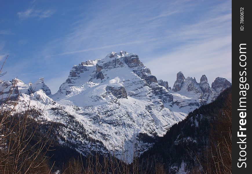 Dolomiti group, high mountain in Trentino, in the north-east of Italy