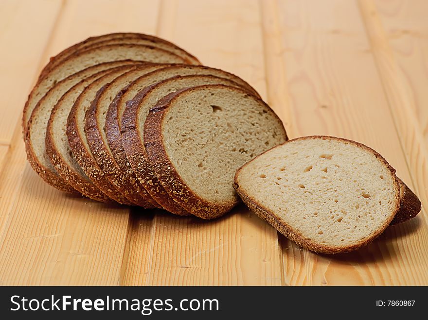 Bread On Wooden Plate