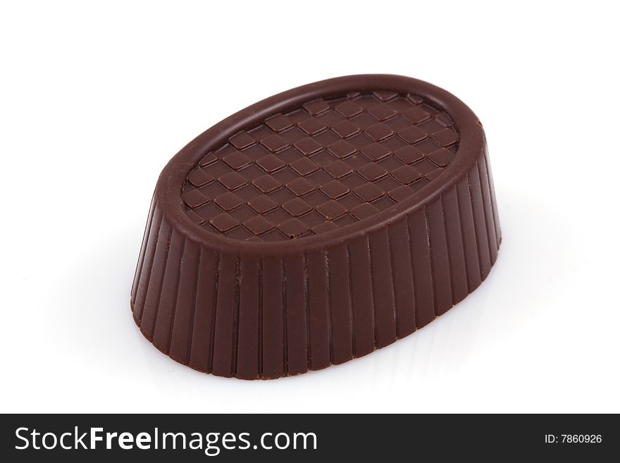 Chocolate candy isolated on a white