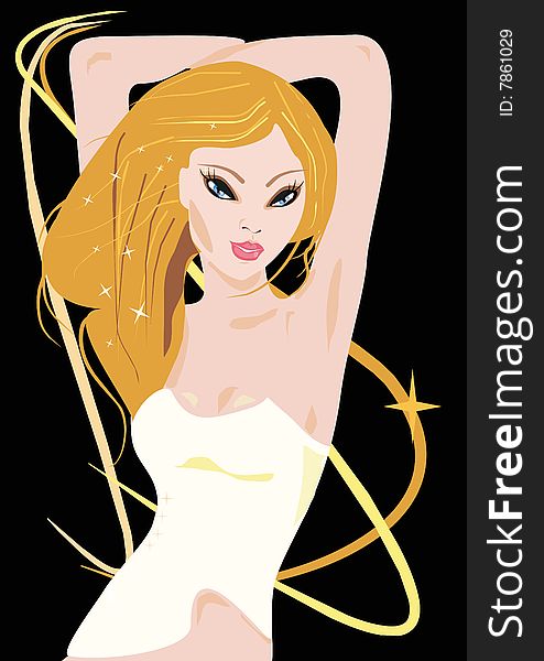 Illustration of a girl in a night club. Illustration of a girl in a night club