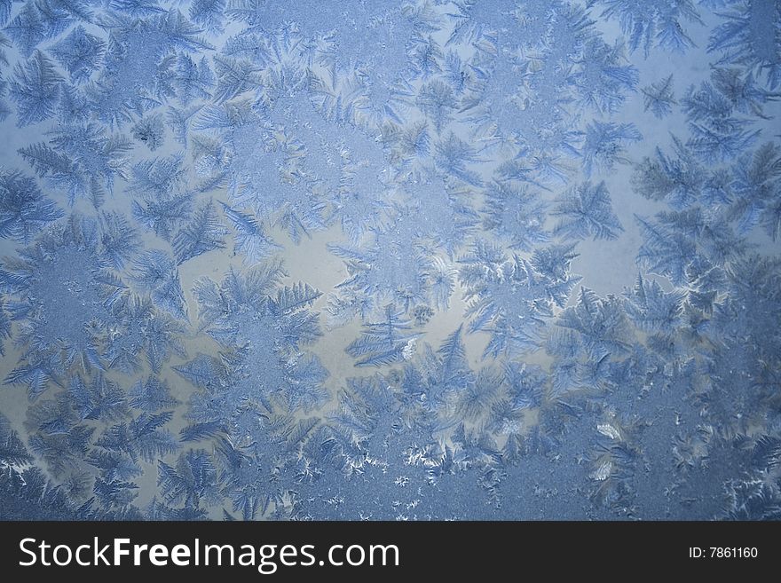 Frosty natural pattern on winter window. Frosty natural pattern on winter window