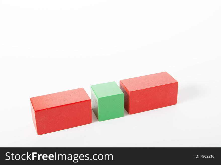 Red and green cubes