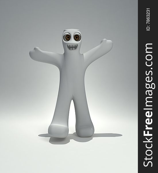 Happy 3d figure expressing positivity. Happy 3d figure expressing positivity