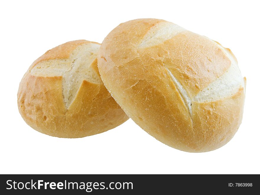 Two mini boules isolated on white background