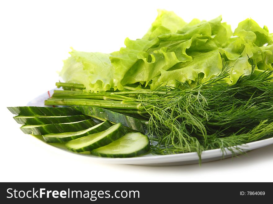 Vegetables composition isolated with salad