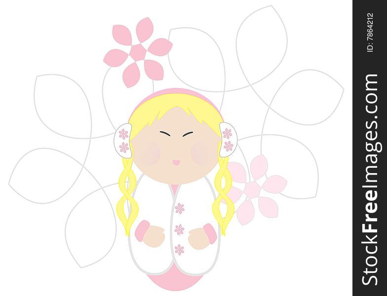 A cute chibi style snowflake bunny girl.  Perfect for cards or childrens clothing.