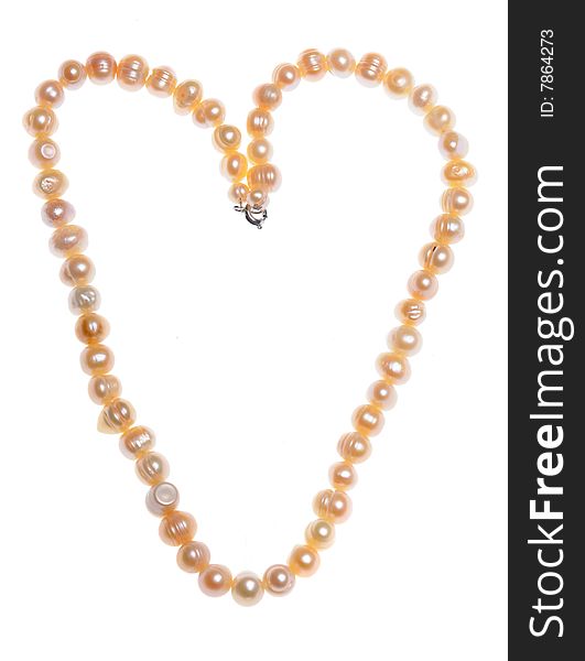 Heart shaped pearl neckless