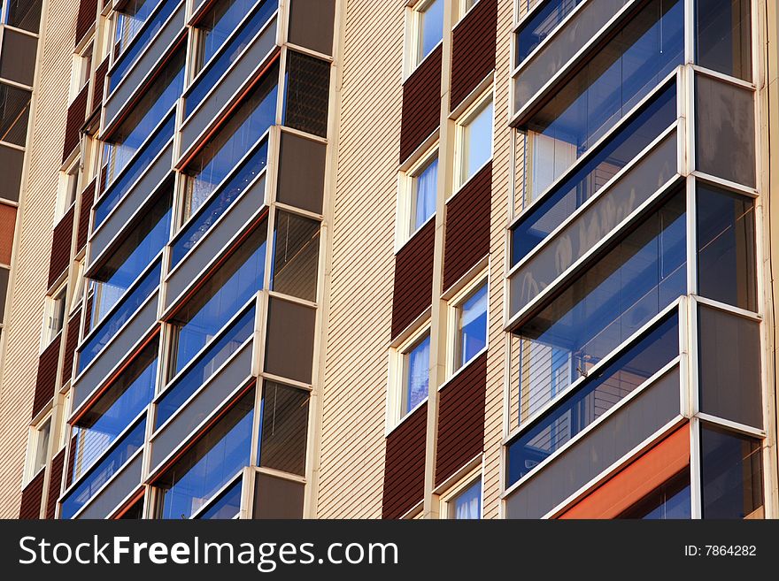 Balconies of residential building