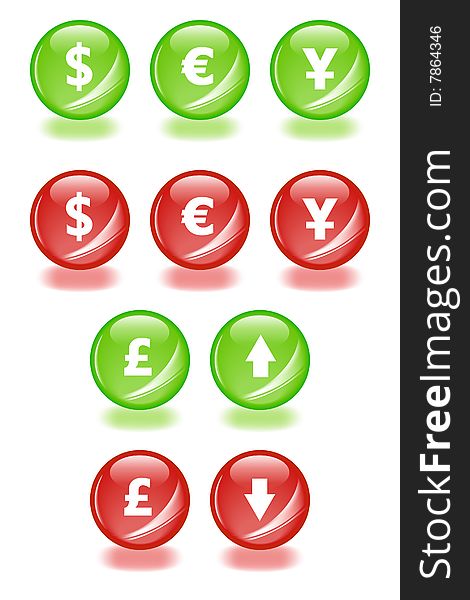 Set Of Vector Spheres For Currency Theme.