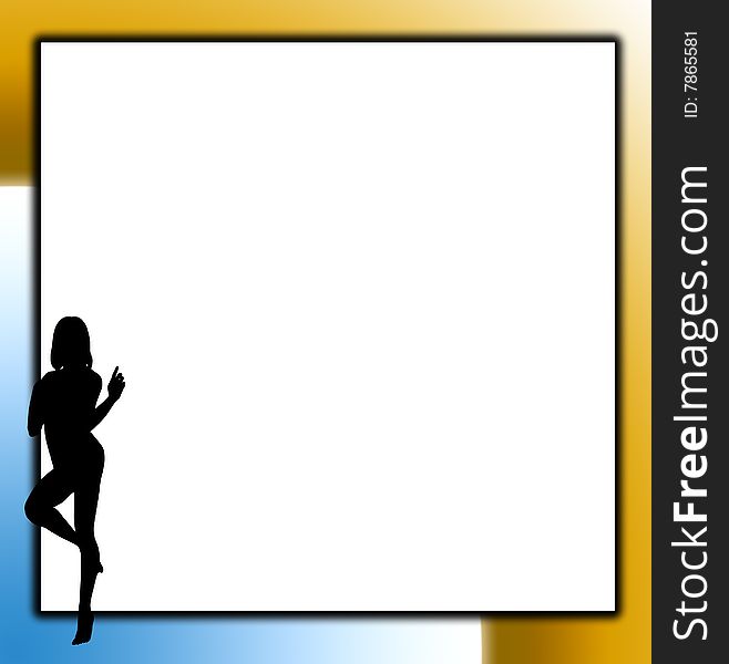 Sexy Female Outline With Blank Sign