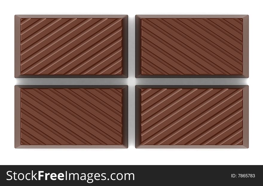 Chocolate macro isolated on white