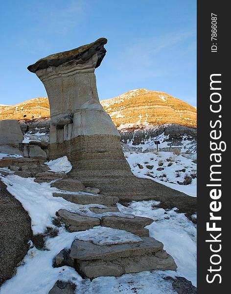 Different shapes of hoodoos in Drumheller Alberta