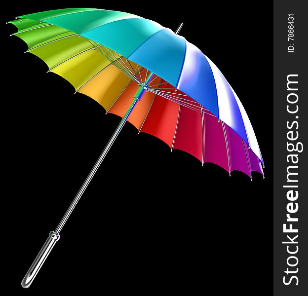 Rainbow Umbrella isolated on white