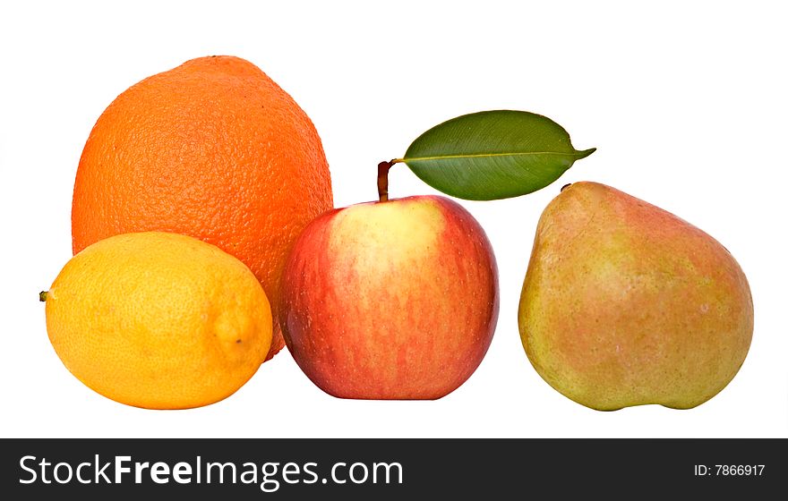 Fruits isolated on white background