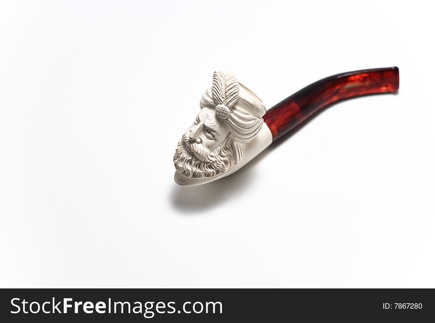 Isolated Sultan Face Smoking Pipe