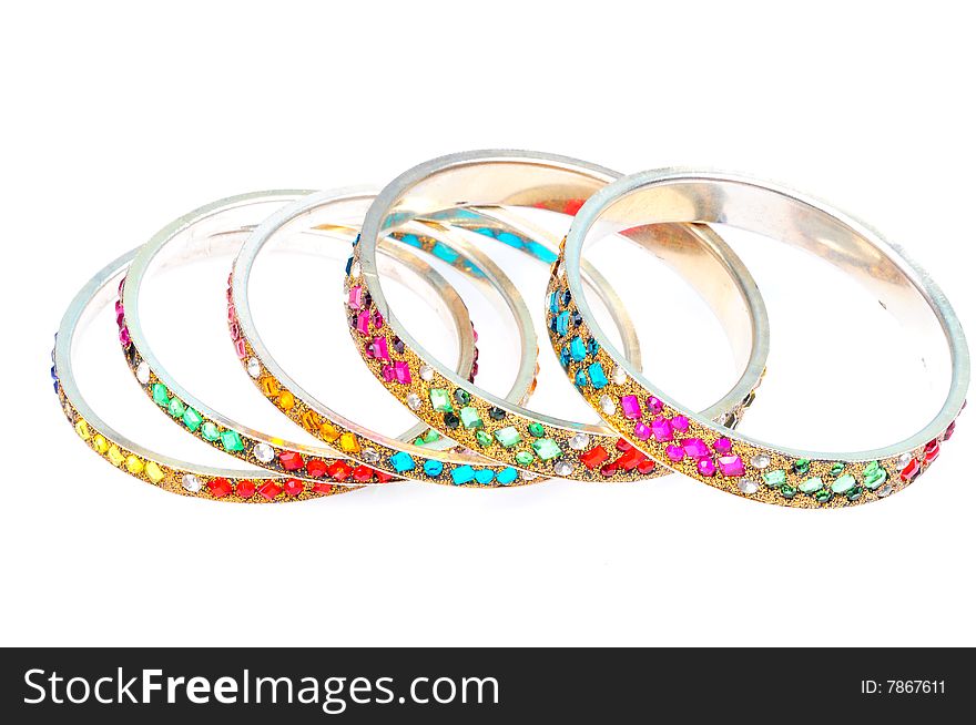 Bangle set isolated on white background.