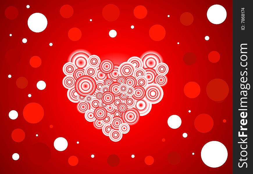 Abstract heart background from circles