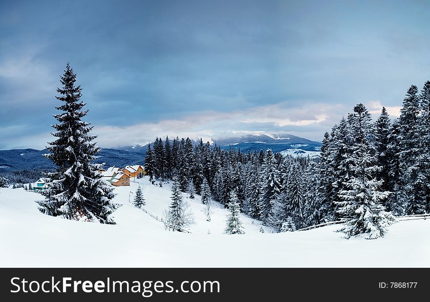 Stock photo: nature: an image of a little village in the mountains