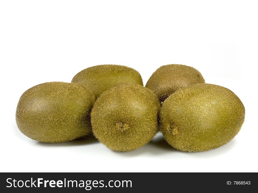 Fresh kiwifruits in white background