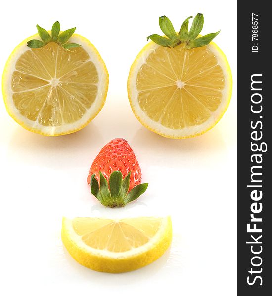 Lemon pieces forming a happy face. Lemon pieces forming a happy face
