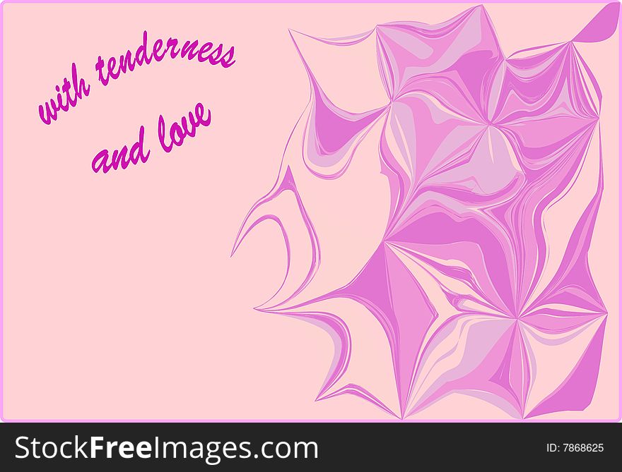 Postcard with tenderness and love. Vectors illustration