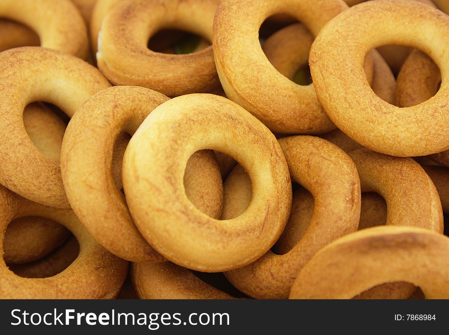 Ring bagels as a background