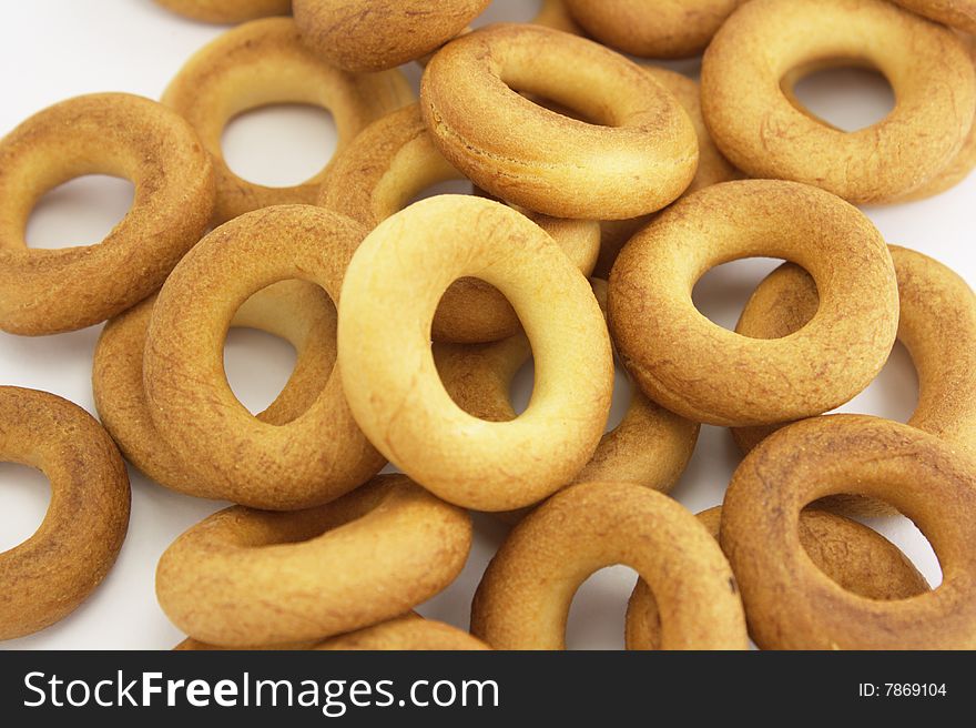 Ring bagels as a background