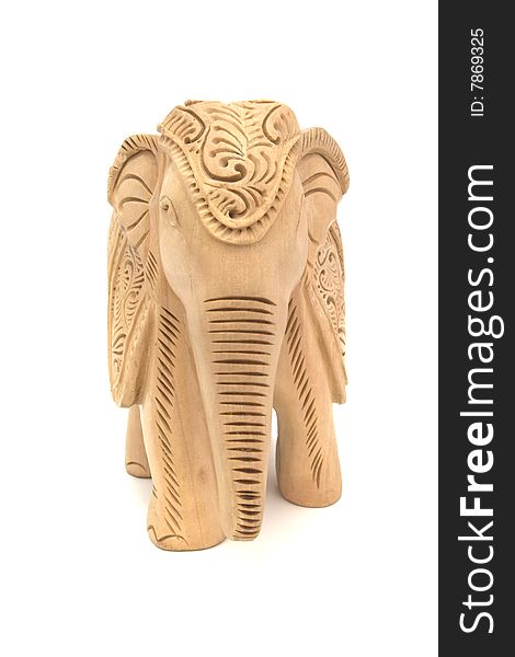 Wooden elephant sculpture