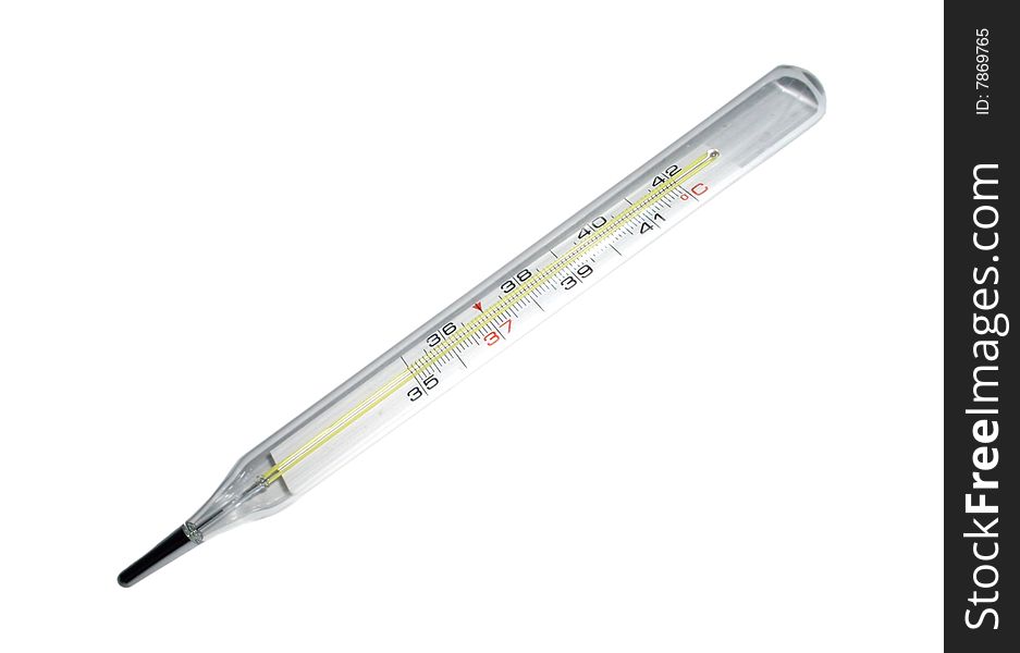 Thermometer on a white background