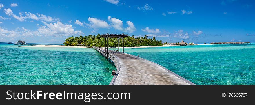 Amazing beautiful tropical island panorama at Maldives