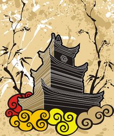 Chinese Pagoda Abstract Background Stock Photography