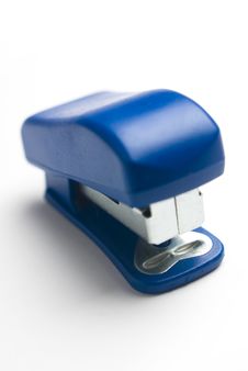 Blue Stapler On White Background. Stock Photography
