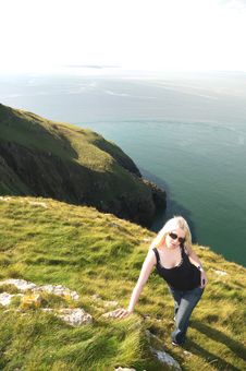Lady On The Cliffs Stock Photos Lady On The Cliffs Stock Photos