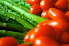 Ripe Brightly Colored Asparagus And Tomatoes Stock Photos Ripe Brightly Colored Asparagus And Tomatoes Stock Photos