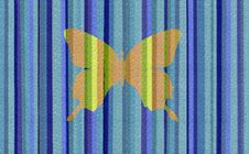 Blue Stripes With Butterfly Royalty Free Stock Image Blue Stripes With Butterfly Royalty Free Stock Image