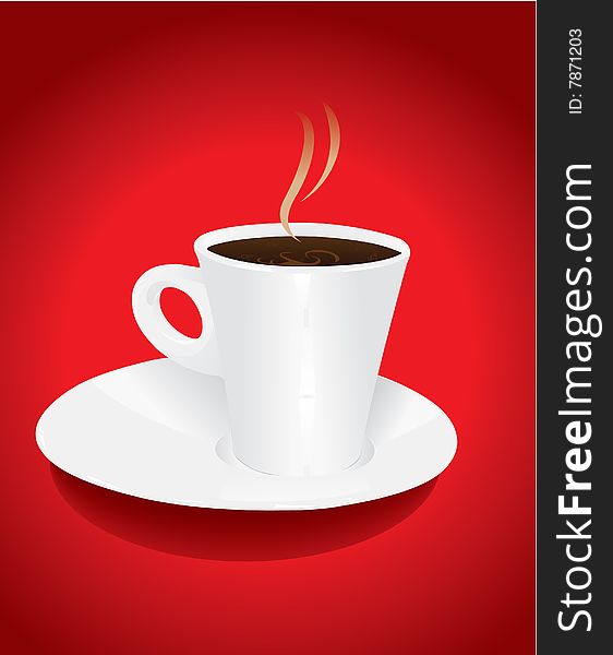 Vector illustration of one cup of coffee. Vector illustration of one cup of coffee