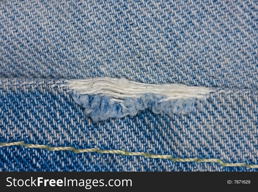 Macro blue jeans for textured background