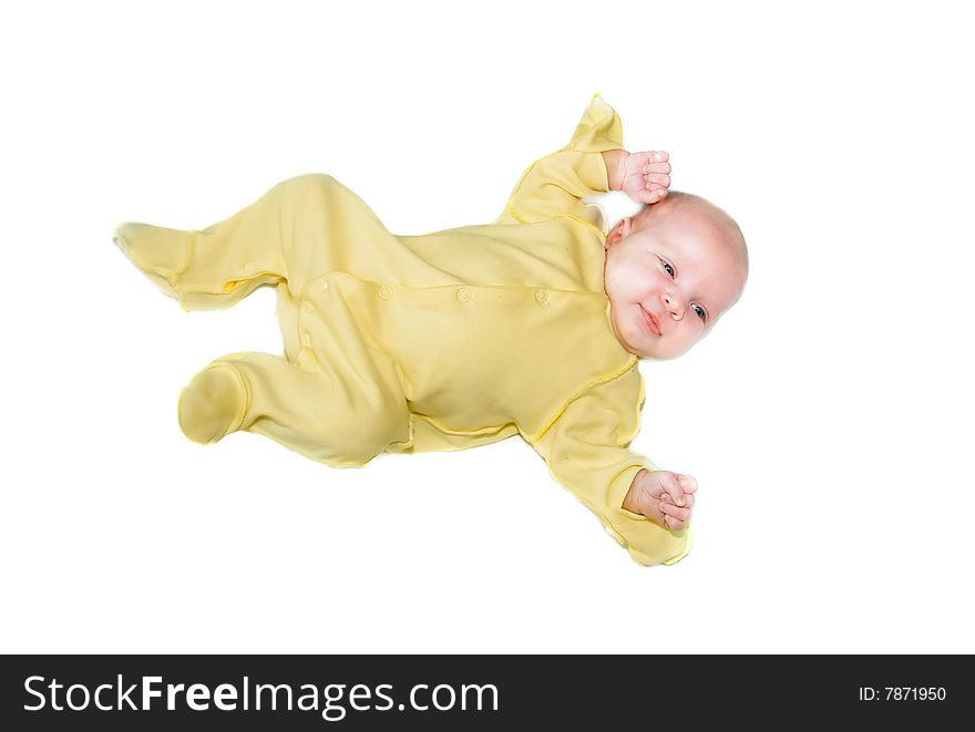 Baby isolated over white background. Baby isolated over white background