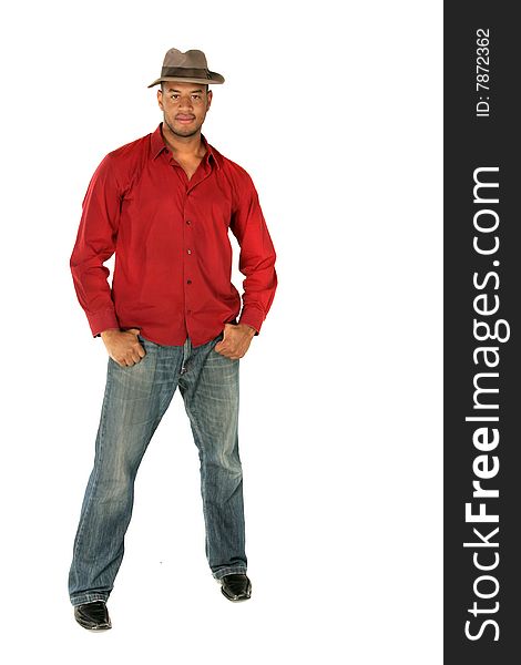 Full length portrait of a male model. Full length portrait of a male model