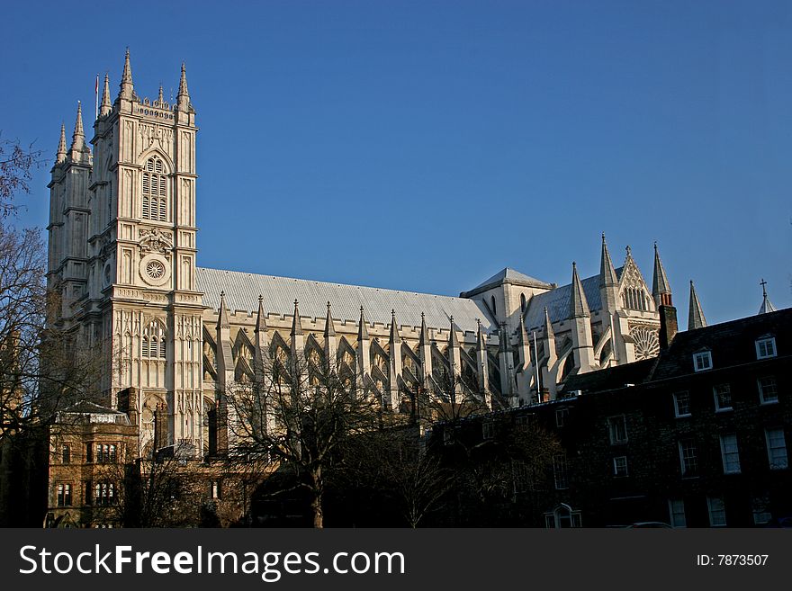 General view of Westminster abbey, London