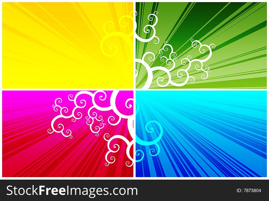 Floral pattern on color background