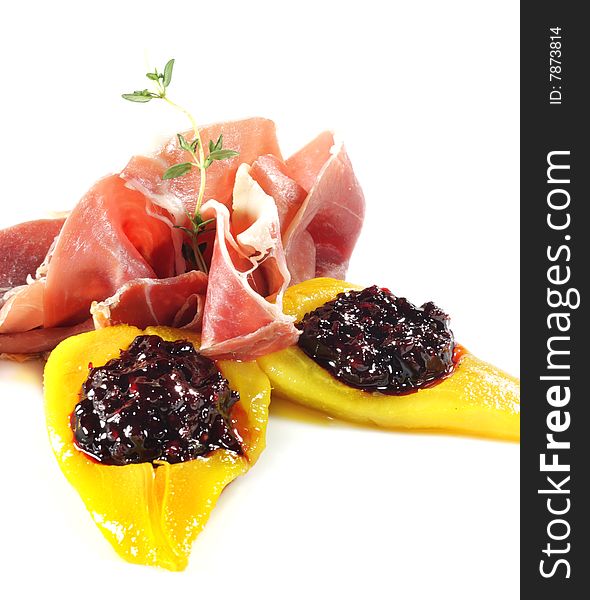 Ham with Pear and Berries