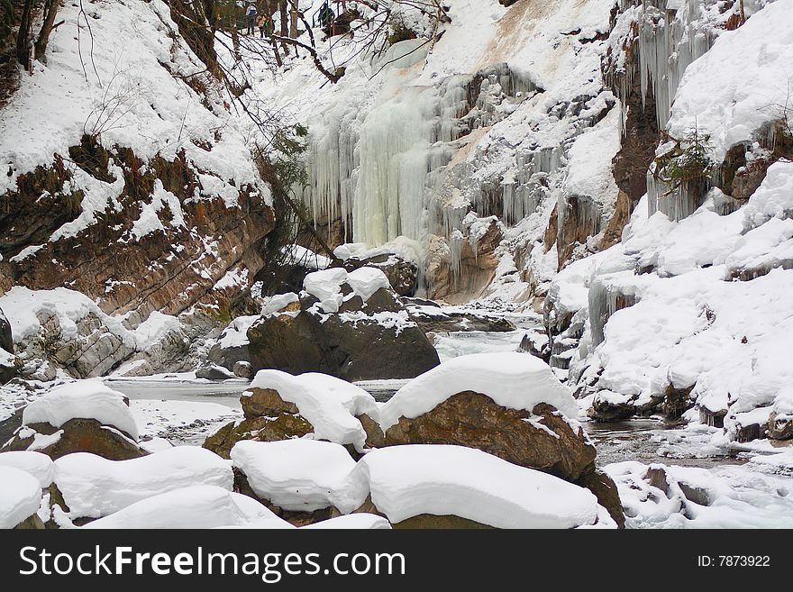 A frozen river in Bayern. A frozen river in Bayern