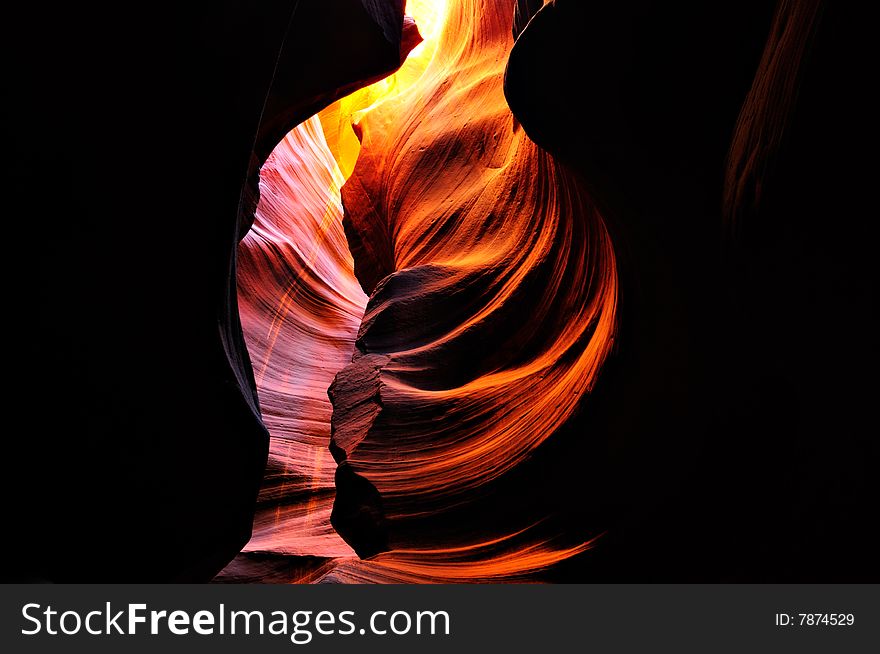 Wonderful light at Antelope Canyon, near Page, Arizona. Wonderful light at Antelope Canyon, near Page, Arizona